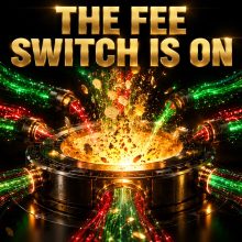 Abstract liquidity network flowing into a glowing burn chamber, representing Uniswap protocol fees destroying UNI supply