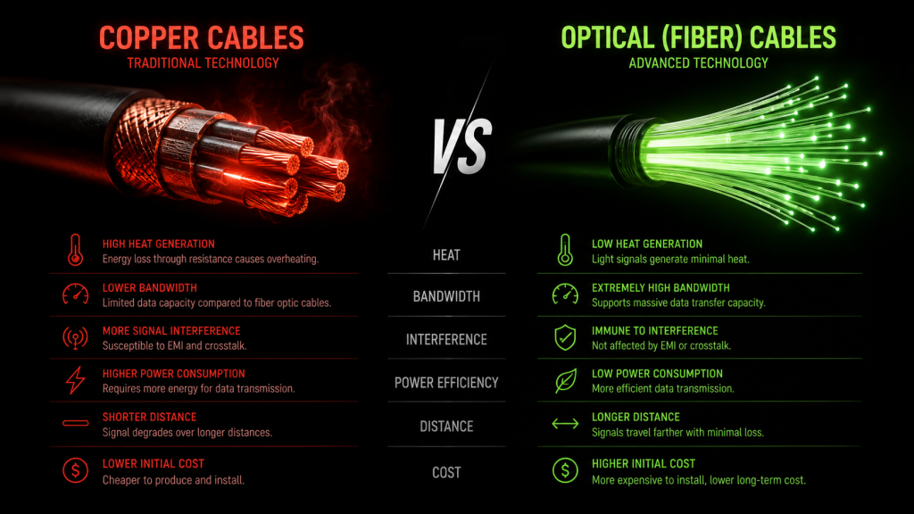 Comparison between Copper and Optical Cables