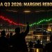 Futuristic trading floor with green momentum candles and red warning candles on giant screens after an electric vehicle maker's earnings release