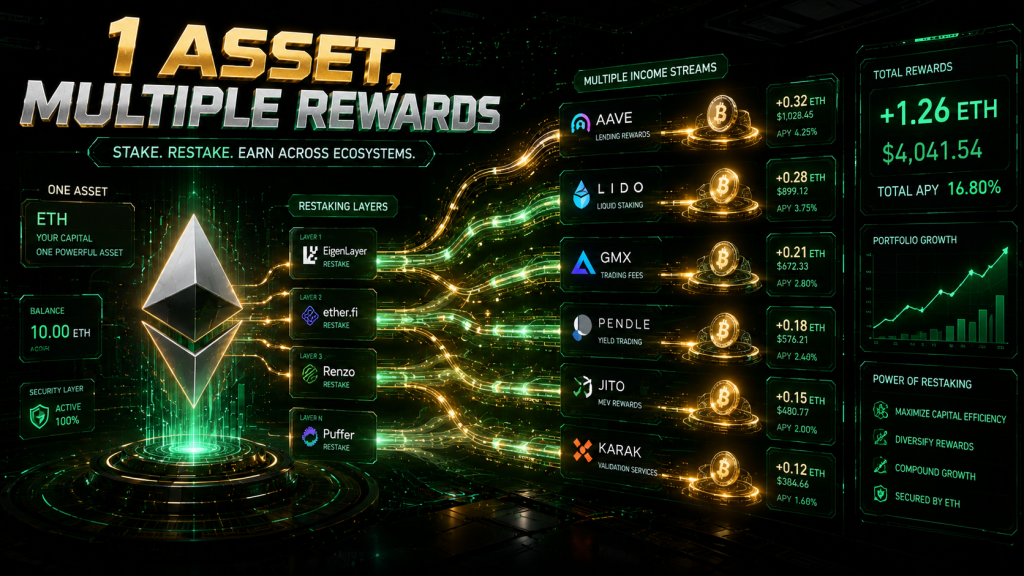 Crypto Restaking: Single Capital Multiple Rewards